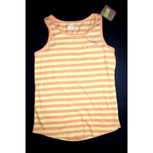 NWT CRAZY 8 GIRLS SAFARI PRINTS YELLOW ORANGE STRIPED TANK TOP SIZE XS 4